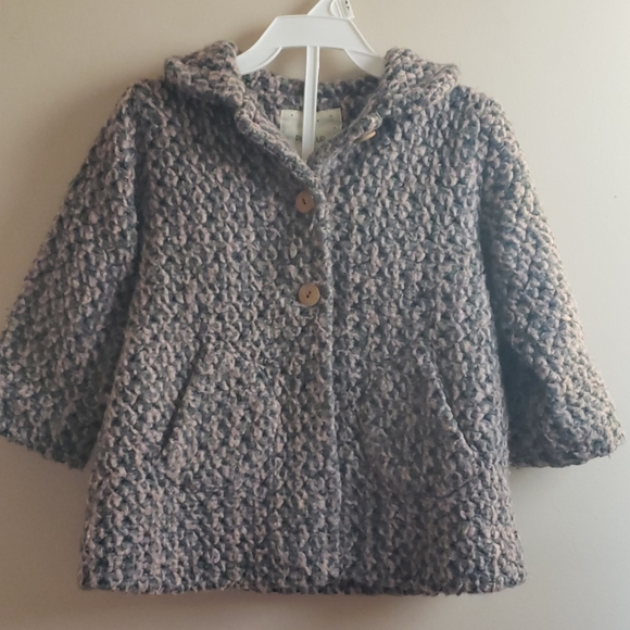 Toddler 24Mos Pink/Gray Knit Pea Coat by Play Up - Picture 1 of 6